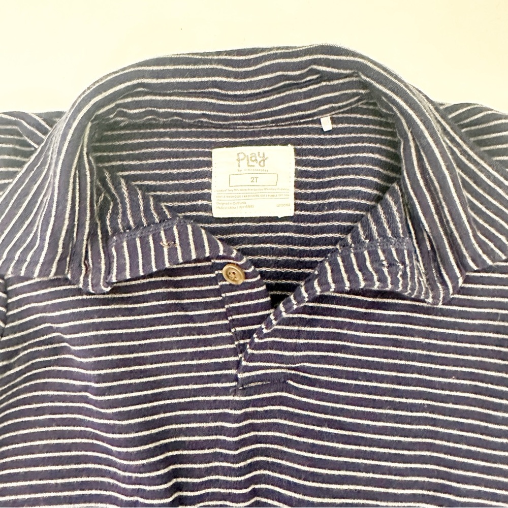 Little Sleepies Play Classic Navy Stripes Romper 2T - Picture 3 of 6